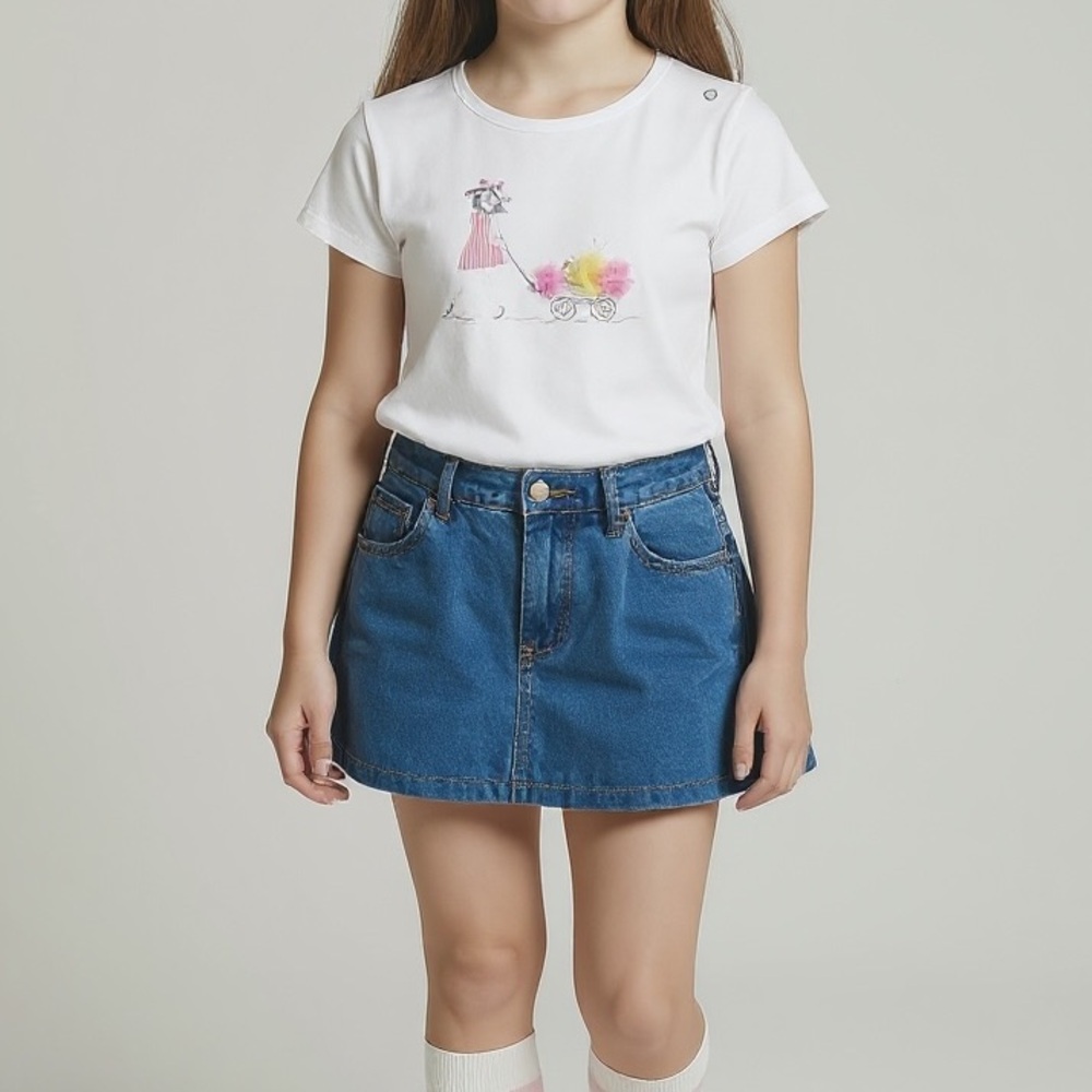 Crown & Ivy Pringle White Short Sleeve Tee Casual Crew Neck🌸🌼